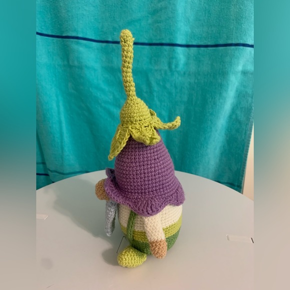 Handmade crochet Mr “Bellflower” gnome - Picture 4 of 7